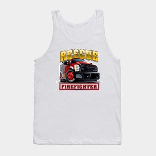 Cartoon Fire Truck Tank Top